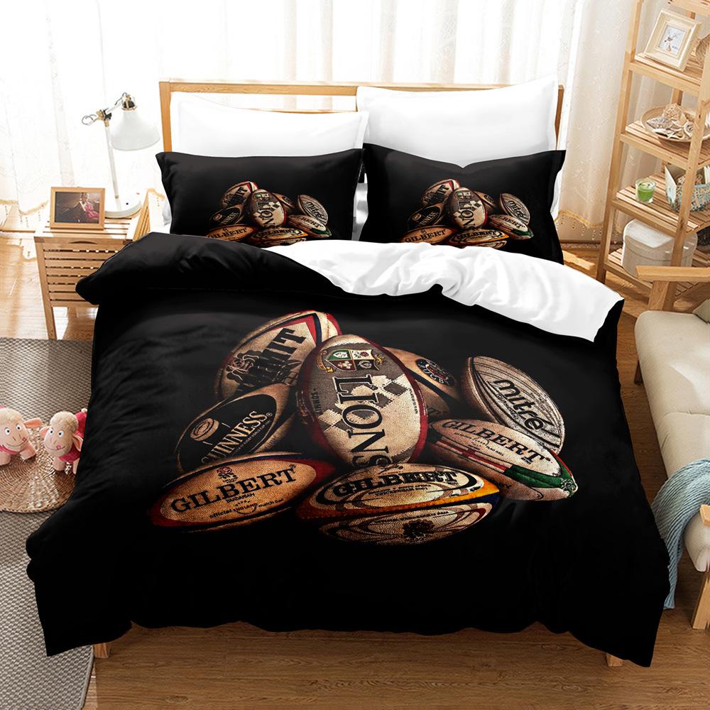 Sports Ball Printing Bed Three-Piece 3D Digital Printing Kit Grinding Quilt Cover
