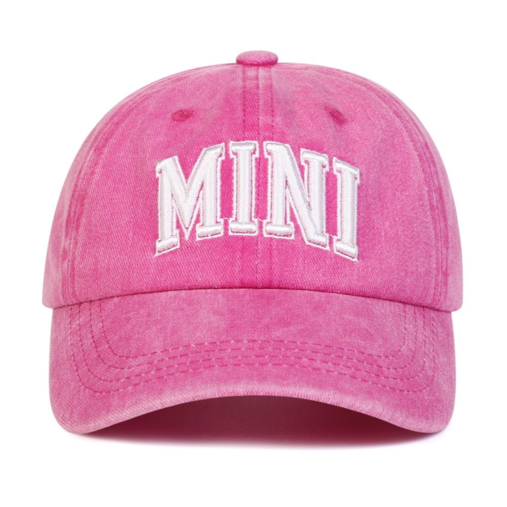 Fashion Washed Cotton MAMA MINI Embroidery Caps Vintage Breathable Parent-Unisex Baseball Hats Adjustable Baseball Cap