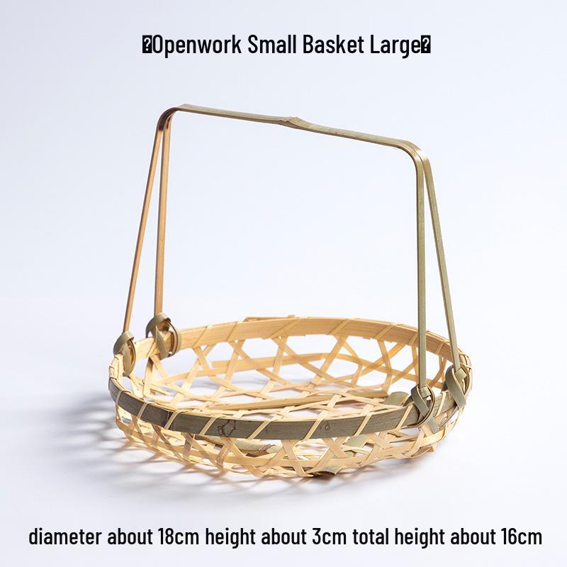 Kreativer Bambus-Webkorb: Kleines Tablett mit Griff für Tee, Snacks oder Gebäck