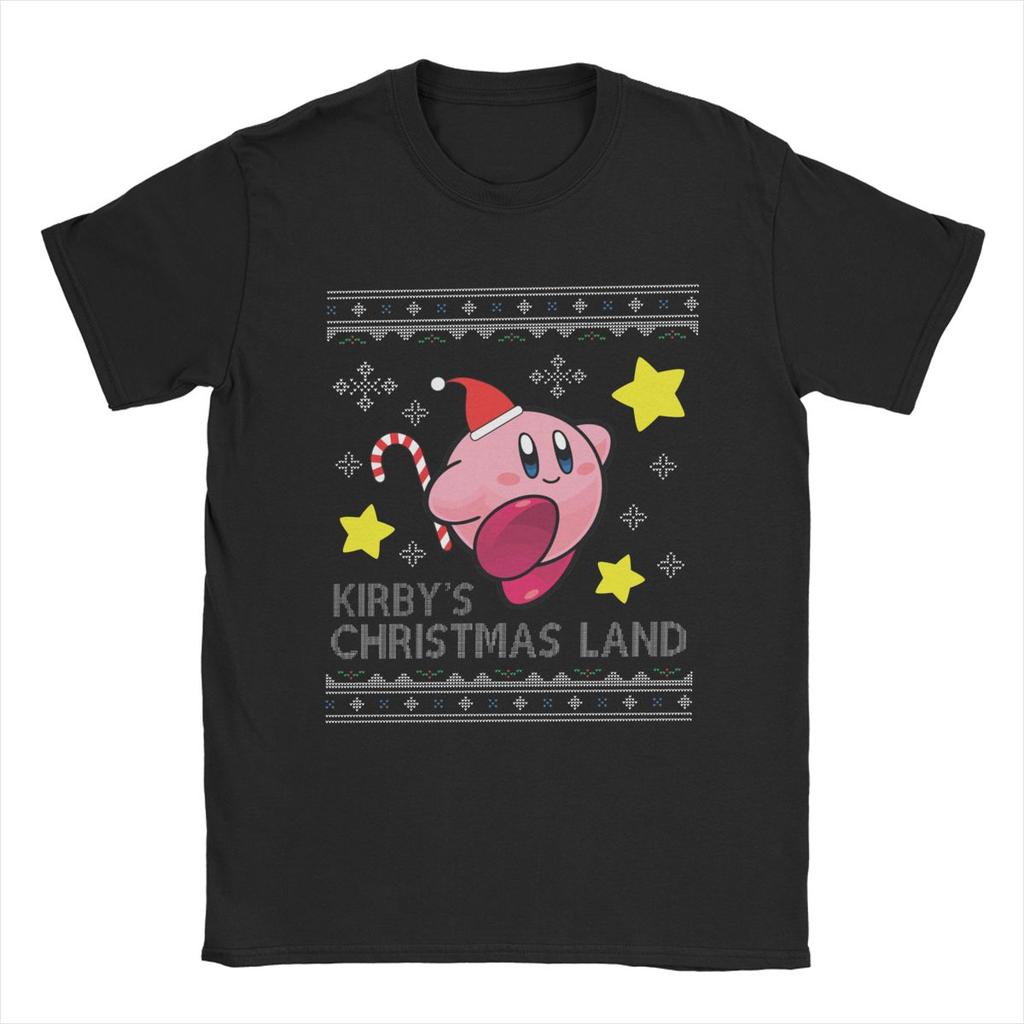 Kirbys Retro Japanese T-Shirts Men Women Nostalgia Childhood ACT Game Awesome Pure Cotton Tees Round Neck T Shirt Clothes