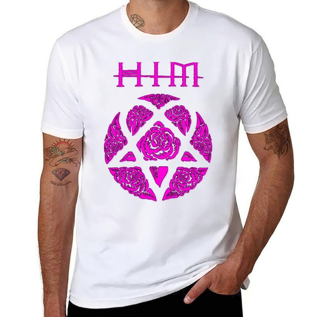 Heartagram Him Band Tee Him Logo Pink Ville Valo Music Heartgram Tshirt Holiday Vacation Tee Shirt
