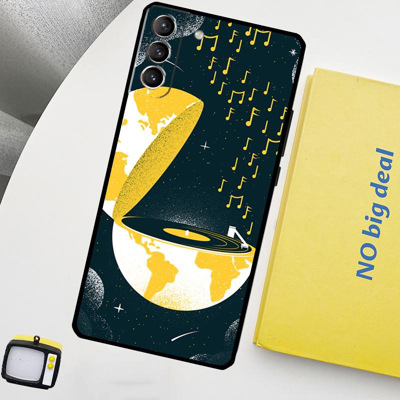 Vinyl DJ Record Art Funda For Samsung Galaxy S22 Ultra S23 FE S9 S10 Note 10 Plus Note 20 Ultra S20 S21 FE Case