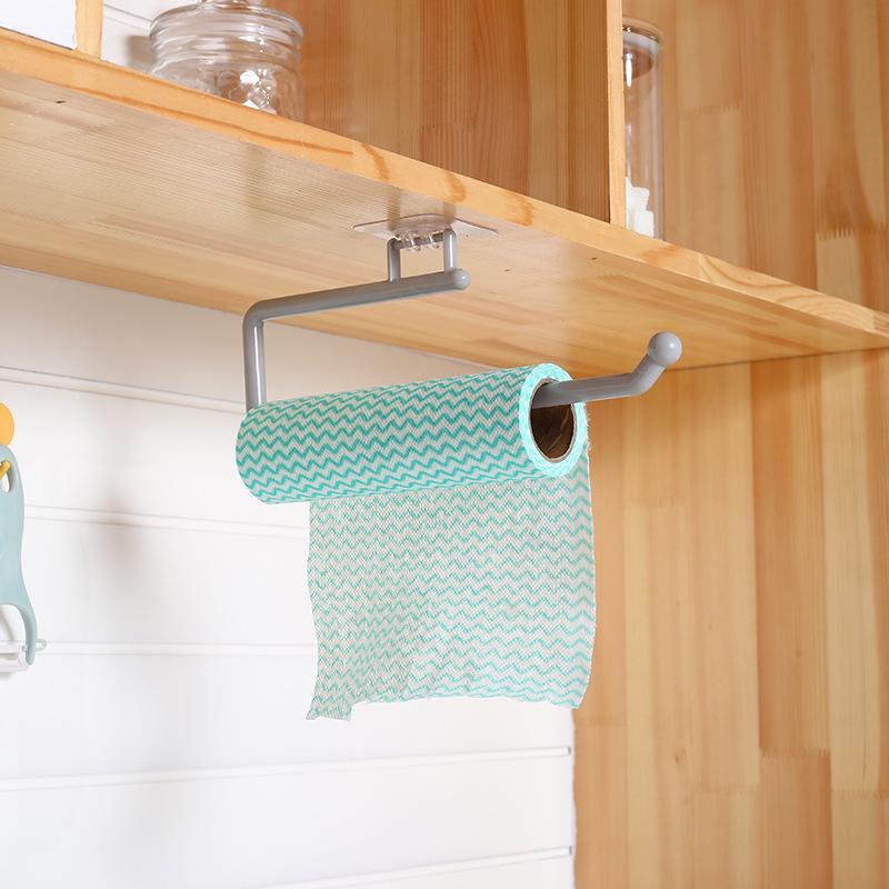 Punch-Free Kitchen Paper Towel & Toilet Paper Holder - Wall-Mounted Rack