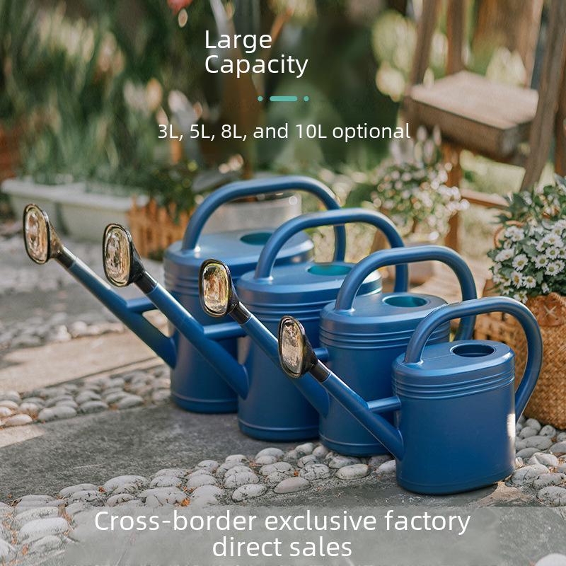 1-10L Large Capacity Plastic Watering Can with Long Spout & Sprinkler Head for Vegetables and Flowers Gardening