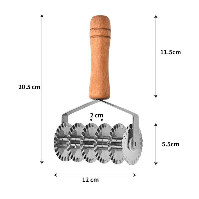 Manual Noodle Cutter Stainless Steel Wooden Handle Dough Cutter Maker Noodles Dough Rolling Machine Pasta Gadgets For Kitchen