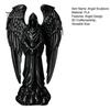 Mysterious Angel Ornament 3D Printed Sculpture Decoration, Dark Gothic Decoration with Detailed Feather Black Matte Finish Statue Texture, Figurine