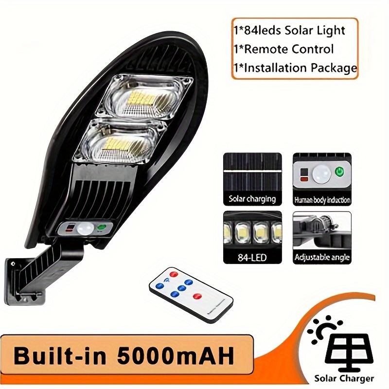 

1 шт. Солнечный индукционный уличный светильник, водонепроницаемый светодиодный для садовой стены, регулируемый угол наклона, солнечная лампа для автофургона 84LED