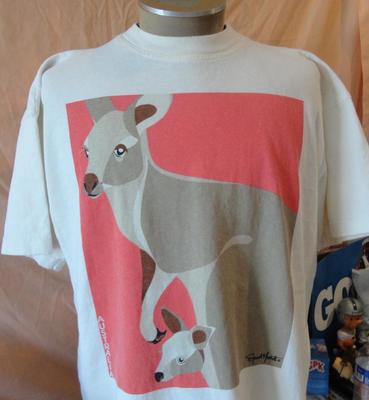 Vintage 90's Stewart Merrett Australia Kangaroos Cream T Shirt XL