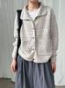Korean Style Retro Knit Cardigan - Short Sleeve, Hollow-Out Design for Autumn/Winter