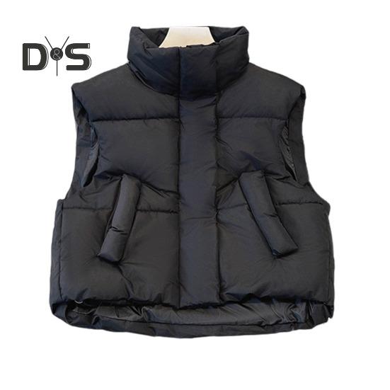 Zimowy damski płaszcz ze stójką, zapięcie na zamek błyskawiczny, długie rękawy, jednokolorowy, wiatroszczelny, zatrzymujący ciepło, ocieplany, męski, dopasowany krój, kurtka outdoorowa