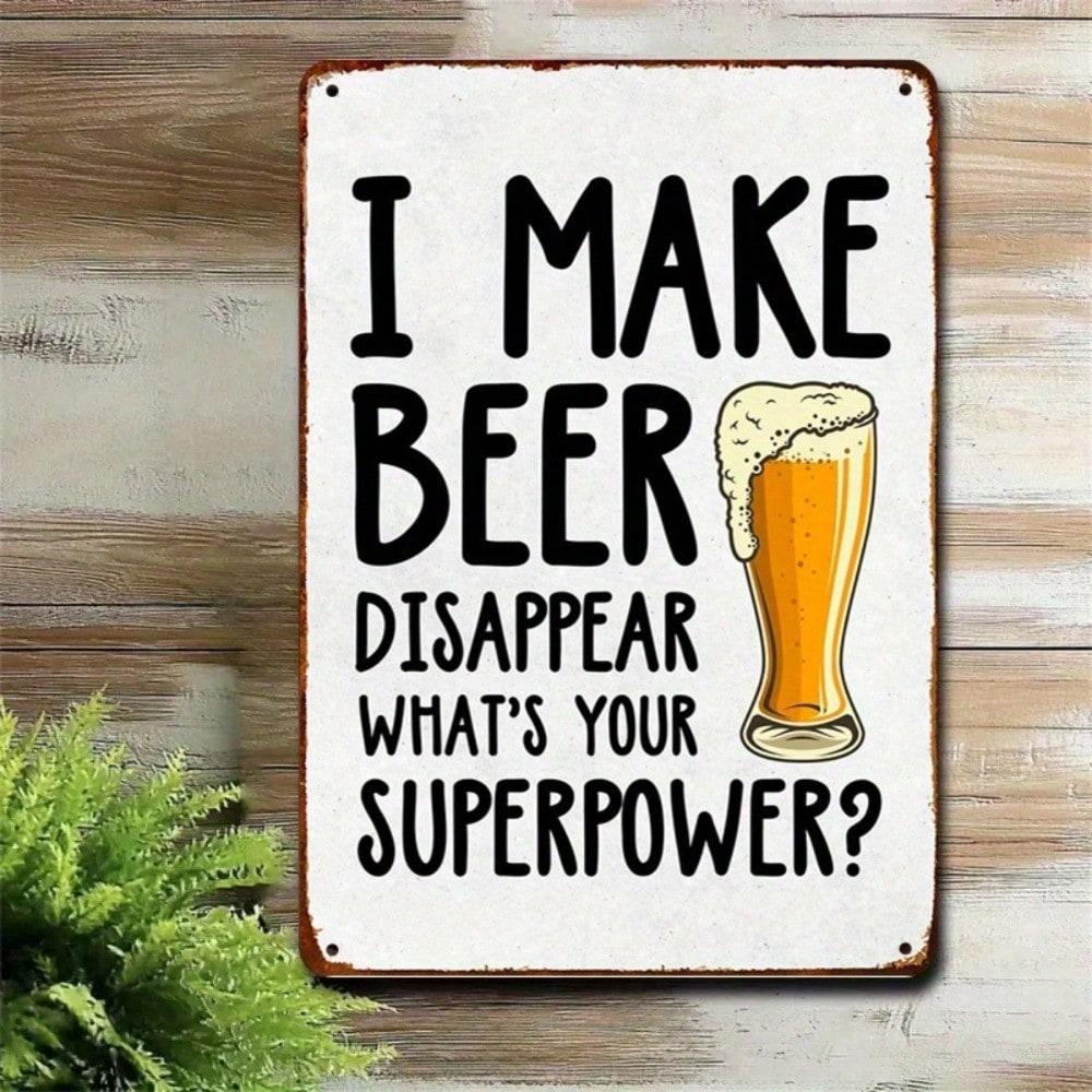 Funny Beer Tin Sign Wall Decor Pub Man Cave Metal Art 8x12 Inches 20x30