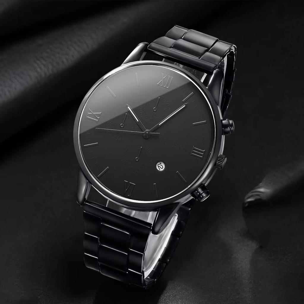 Fashion Men Business Watches Roma Dial Date Calendar Quartz Watch Reloj Hombre