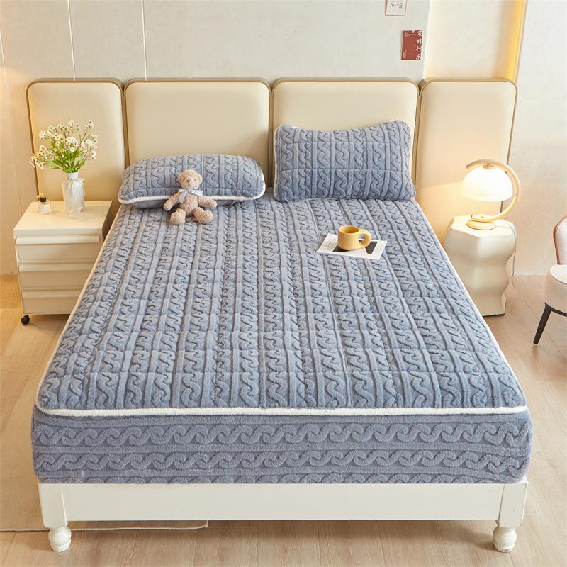 

Зимняя утолщенная простыня из татарского камня и гибискуса, цельное толстое молочно-бархатное покрывало, наматрасник Simmons 180*200cm+30cm