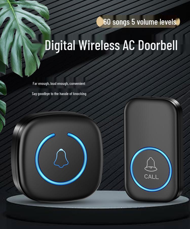 Smart Wireless Doorbell for Home, One-to-Two with Remote Control, Long Range, Ideal for Elderly, Easy Press Ding-Dong Button