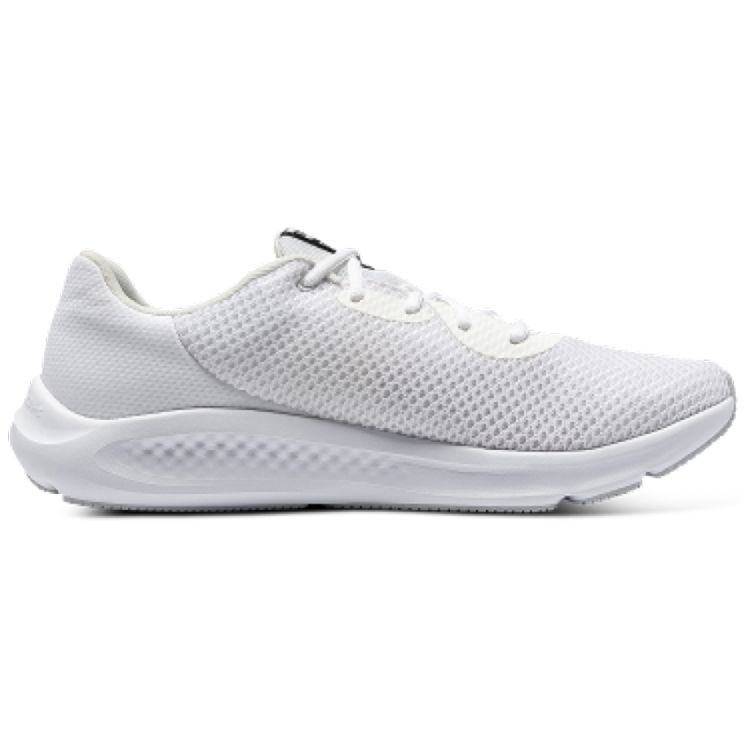 Under Armour Charged Pursuit 3 White Black Men Sneakers 3024878-102