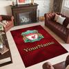 Liverpool Customize Text Floor Mat Design for Playrooms Dining Room Game Room Living Rooms Anti-slip Rug Anime Office Decor Perfect Gift for Women/Men