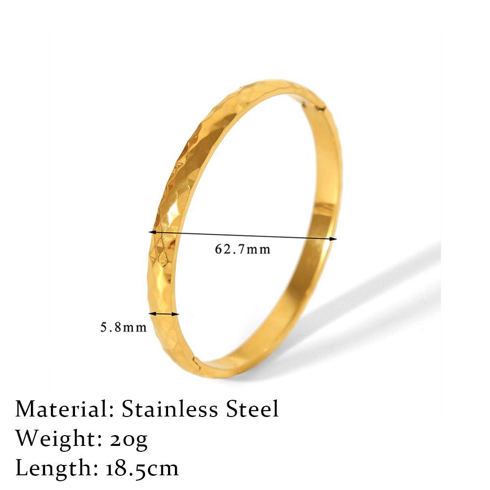 Stainless Steel Cut Bangle Openable Gold Sliver Color 4mm Angular Bracelets For Women Fashion Accessory