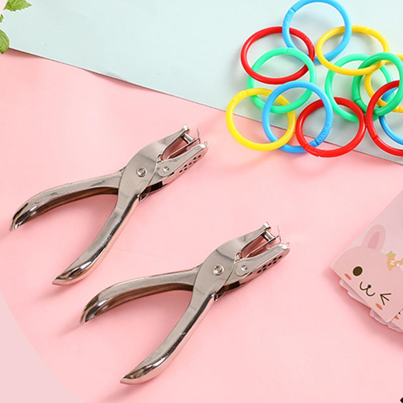 Portable Single Hand Held Metal Stationery Round Hole Diameter 6mm Hole Punch Pliers Hole Punch Paper For School Office Supplies