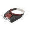 10X 3X LED Head Mounted Magnifier Optivisor Hands-Free Magnifying Glass with Light for Soldering Circuit Repair and CNC Tool