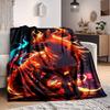 1pc Flame Fox Blanket, Lightweight Flannel Throw Blanket for Sofa, Bed, Travel, Camping, Living Room, Office, Couch, Chair, and Bed