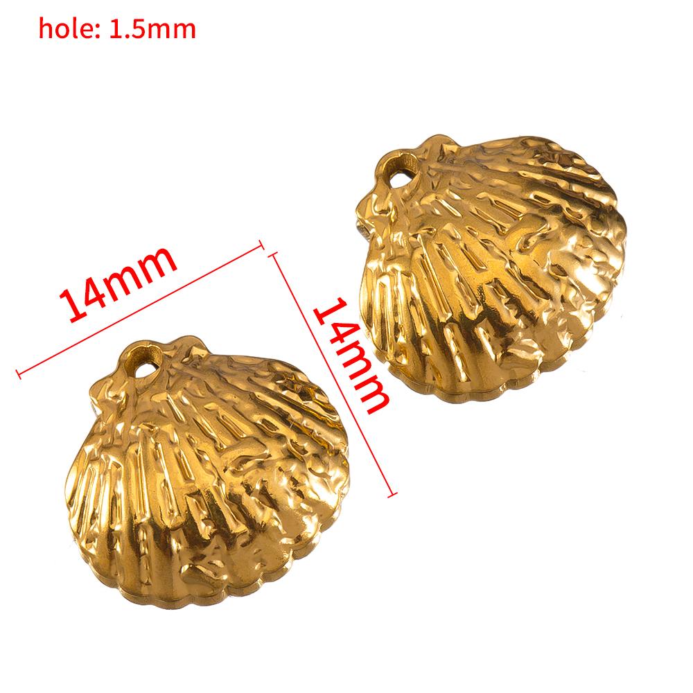 10pcs Striped Sea Shell Pendant Stainless Steel with Hole Bracelet Bohemia Earring Necklace Charm DIY Jewelry Making Wholesale