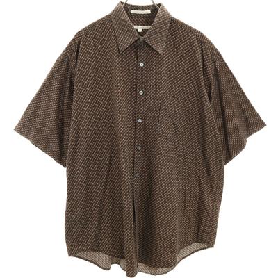 PERRY ELLIS 90s Old Overall Handle Short Sleeve Shirt XL Brown Men's Used