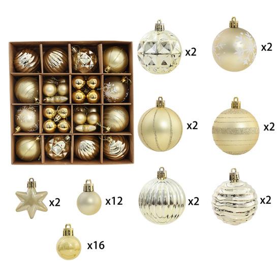 42 Buc. Ornamente Pictate pentru Globuri de Crăciun Set Decor Agățat din Plastic pentru Brad și Petrecere Incasabile Ușoare Festive Decor de Casă