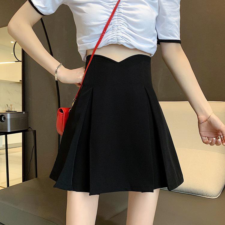 Niche Academy Summer 2025 High Waist Pleated Skirt - Slimming Short Design