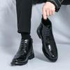 Men's High-Top Leather Pointed Toe Boots - Formal Casual Large Size Fashionable Short Martin Boots for Autumn.