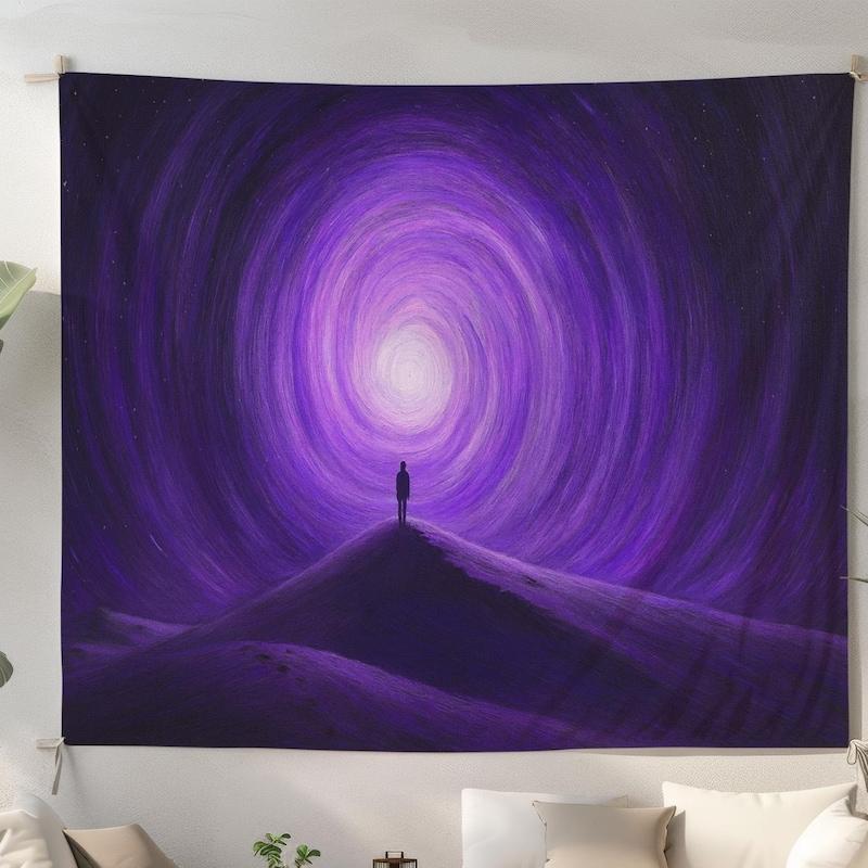 Tapestry purple portal of surreal space 75x100 чёрный