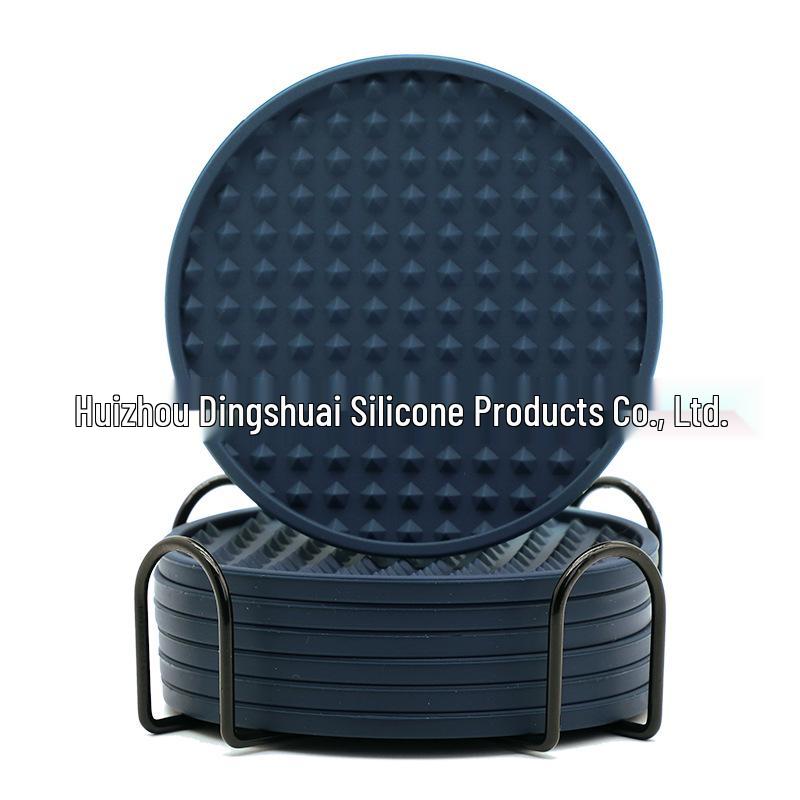 Silicone Round Drink Coaster - Heat-Resistant, Non-Slip Pad for Cups