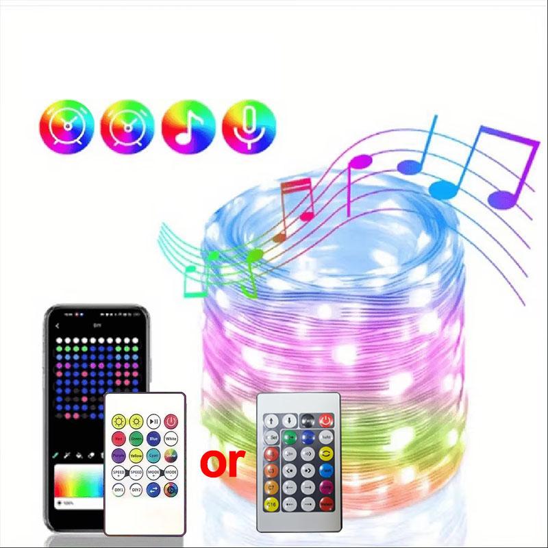 RGB-IC LED Light String USB Bluetooth&Remote WS2812B Fairy Lights Festoon Waterproof Christmas Garland Home Wedding Party Decor