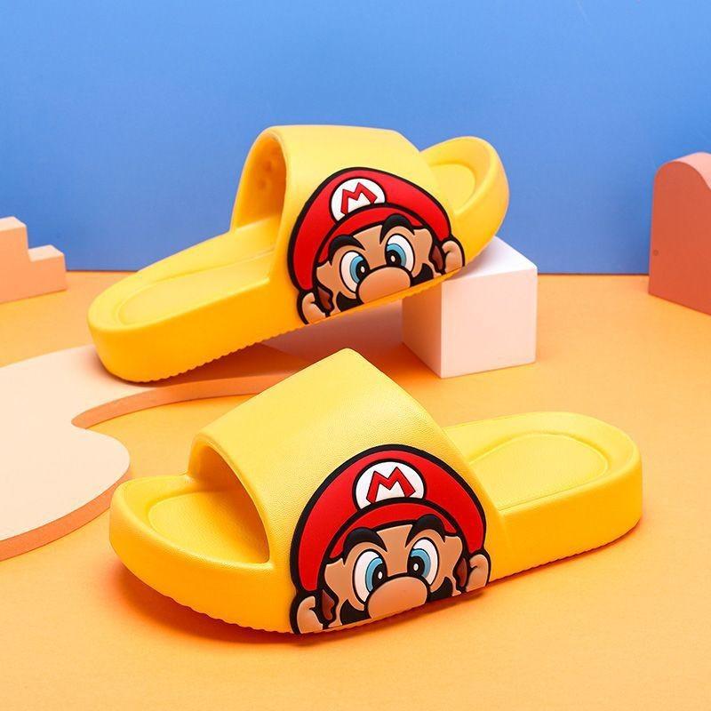Comfortable Mario Cartoon Indoor Slippers For Boys Summer Soft Eva Anti-slip Design