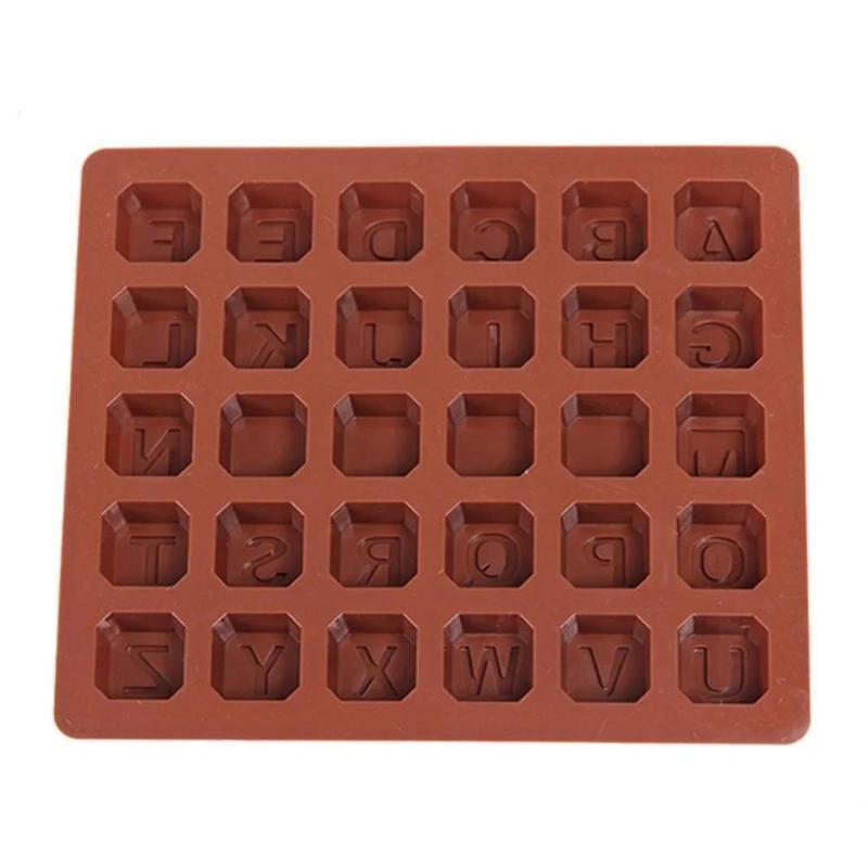 

New Silicone 30grid Letter Character Shape Print Ice Cube Chocolate Soap Cake Mold Christmas Silicone Mold Fondant Mold