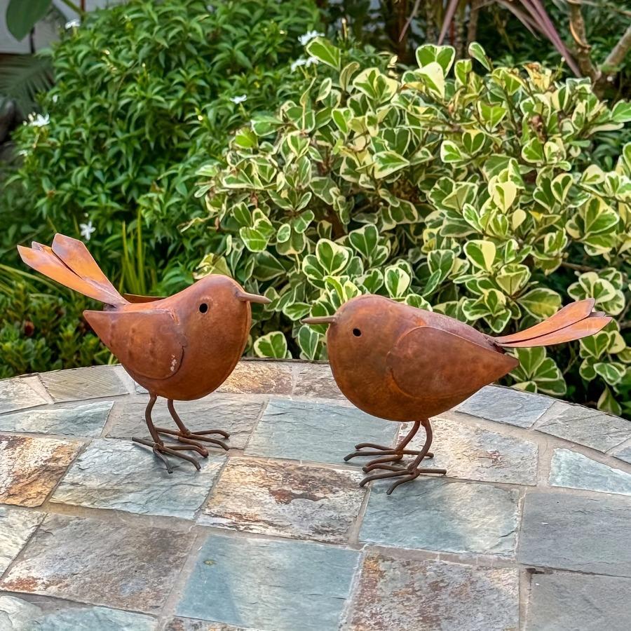 2pcs Metal Bird Outdoor Garden Courtyard Simulation Animal Decoration Lawn Iron Decoration Bird Enthusiasts Surprise Gift