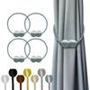 4pcs Sturdy Magnetic Curtain Holders - Robust Design, Elegant And Minimalist Curtain Clips with Powerful Magnetic Fastening