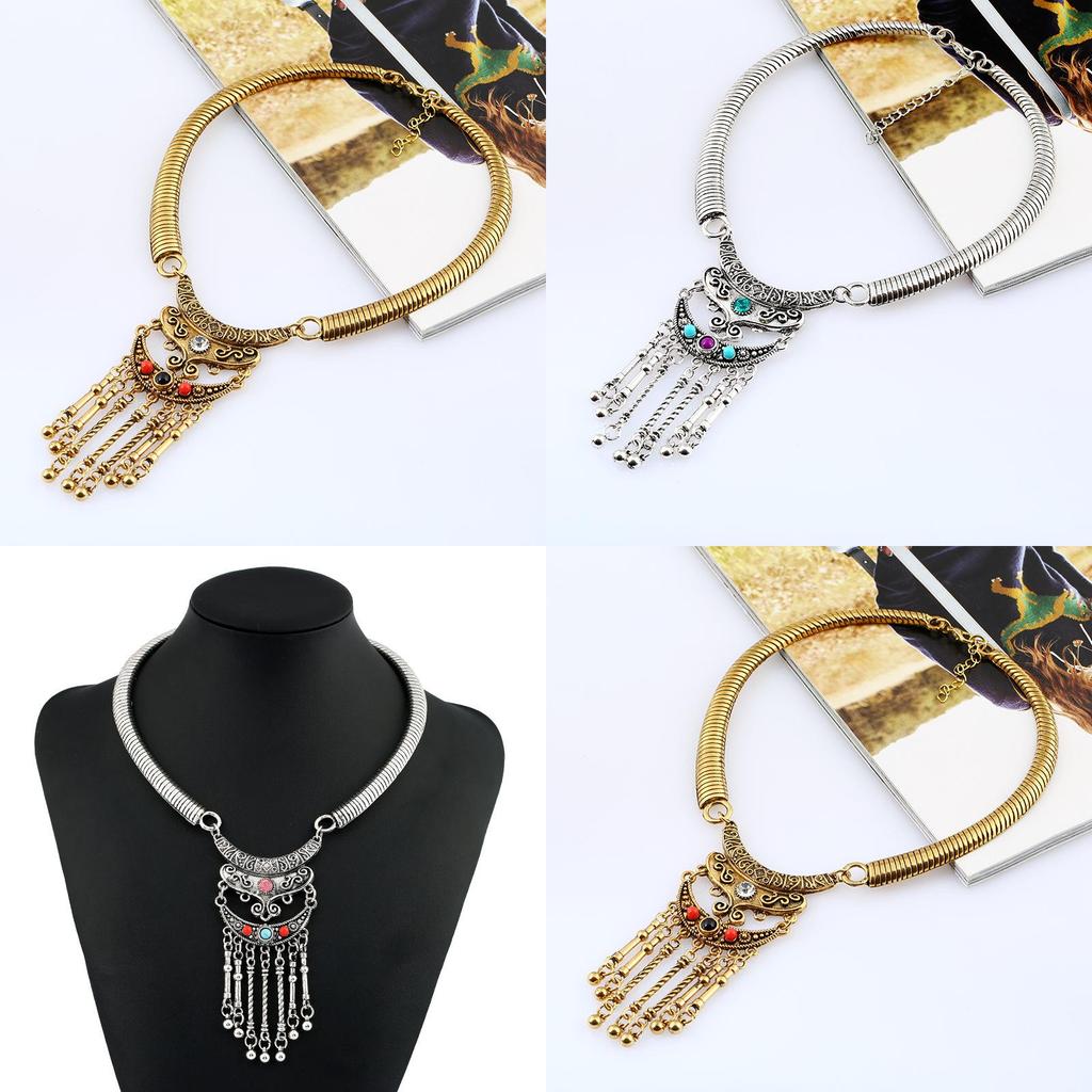 Retro Alloy Geometric Choker Necklace With Dazzling Zirconia For Men And Women