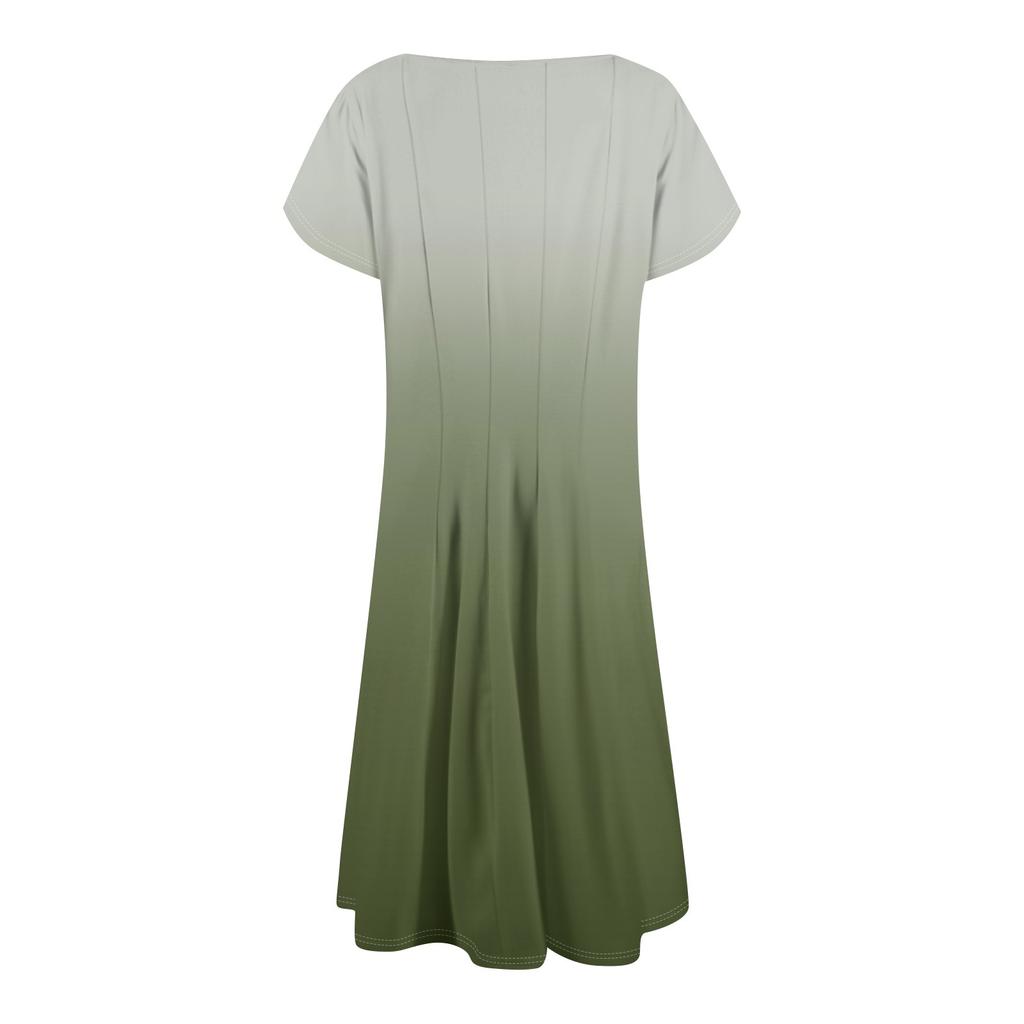 Damen Casual Fashion Rundhals Kurzarm Midikleid Modisches Hochzeitsgastkleid
