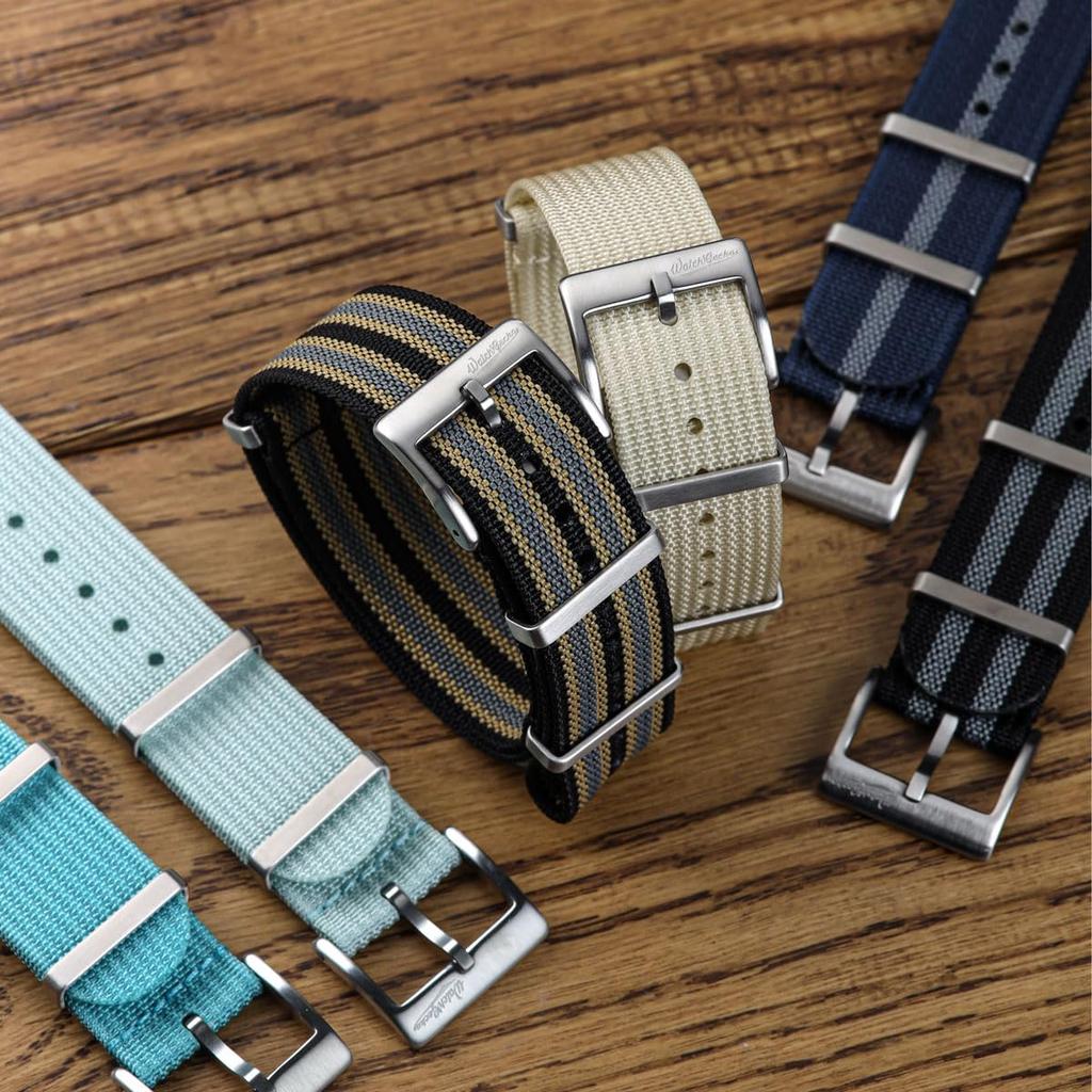 WatchGecko Ridge Military Nylon Watch Band - Stylish and Durable Navy Bond - 20mm
