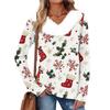 Women's Fashion Long Sleeve Christmas V-Neck Printed Party Furry Top