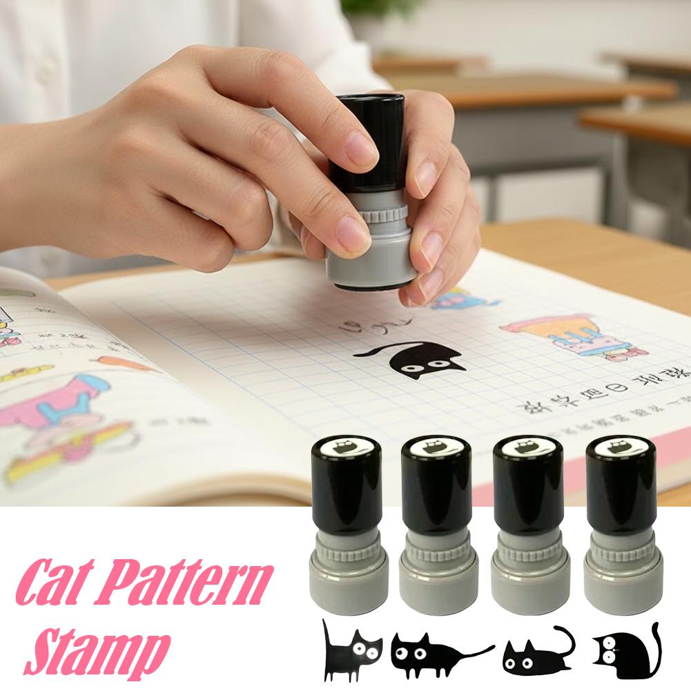Cute Cartoon Stamps Lovely Small Black Cat Stamp DIY Scrapbooking Decoration Diary Collage Stationery