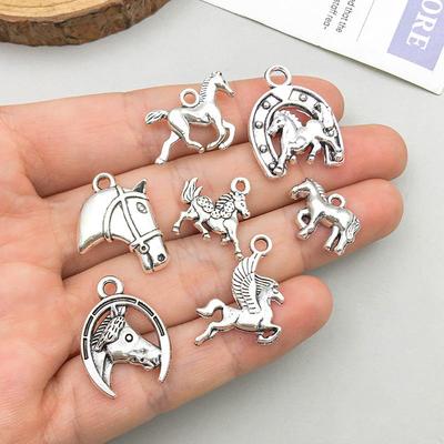 10/16Pcs Vintage Horse Charm Set For Diy Jewelry Necklaces Bracelets Earrings Making Accessories