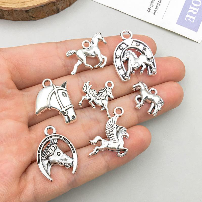 10/16Pcs Vintage Horse Charm Set For Diy Jewelry Necklaces Bracelets Earrings Making Accessories