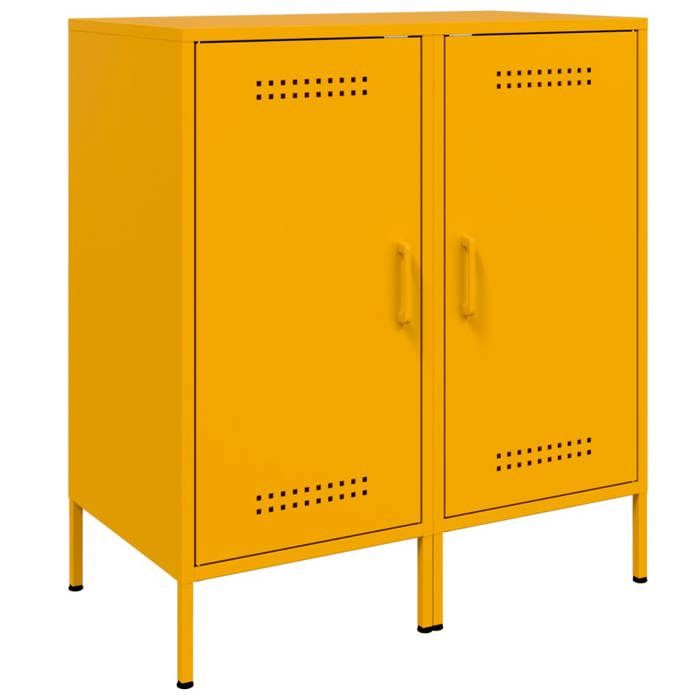 VidaXL Buffets 2 pcs, Armoires avec Pieds, Placards avec Porte, Meubles de Rangement Salon Chambre à Coucher, Jaune Moutarde 843019