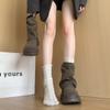 Thick-soled heightened trousers, Martin boots, thin thick-heeled women's 2025 new British style versatile short boots, retro and fashionable