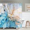 Marble Shower Curtain Grey Gold White Texture Marble Shower Curtain For Bathroom Abstract Pattern Waterproof Fabric With 12 Hook