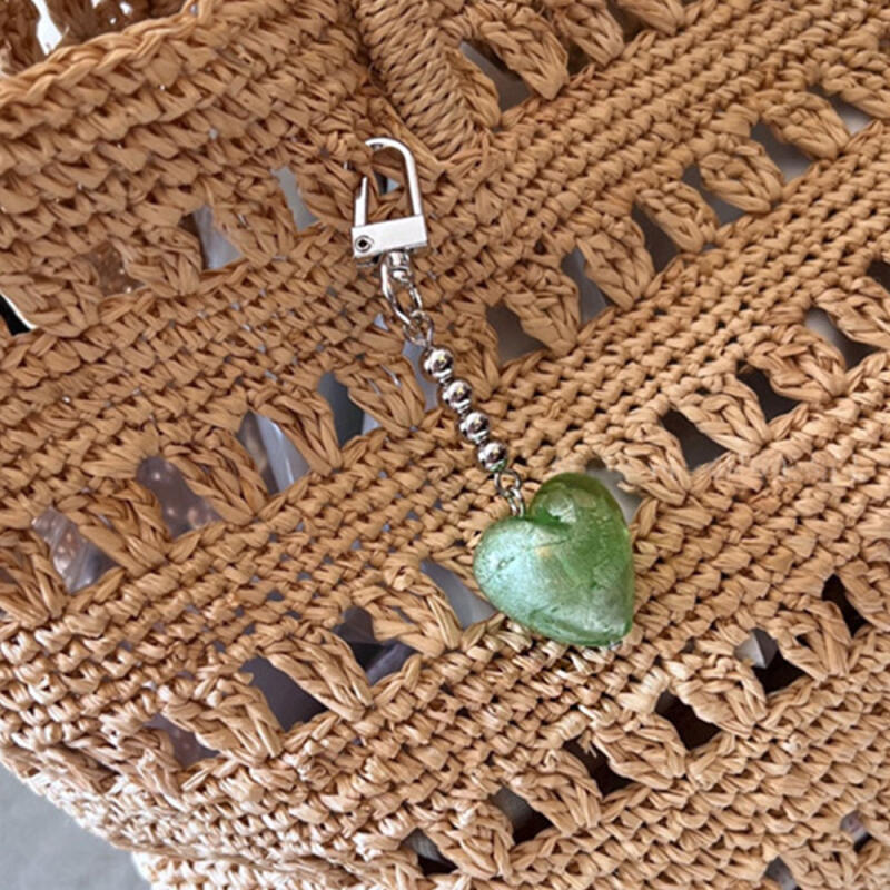 Heart transparent phone keychain