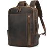 2026 New Arrivals Leather Backpack For Travel Men Male Cowhide Leather Laptop Bag 15.6" 17 Double Shoulder Bagpack For Man Retro
