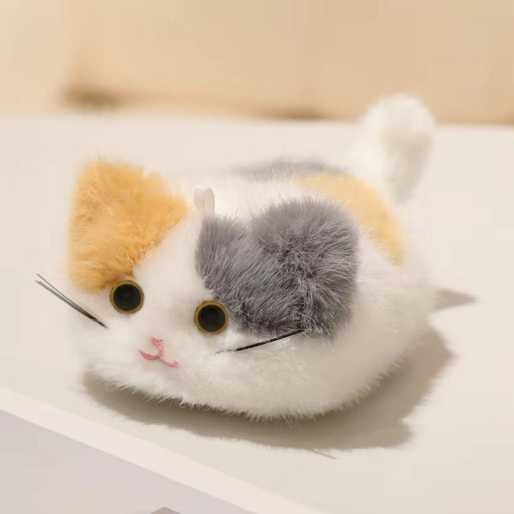 Stuffed Animals Black Cat Plush Keychain Cartoon Grey Cat Plush Dolls Baby Gifts