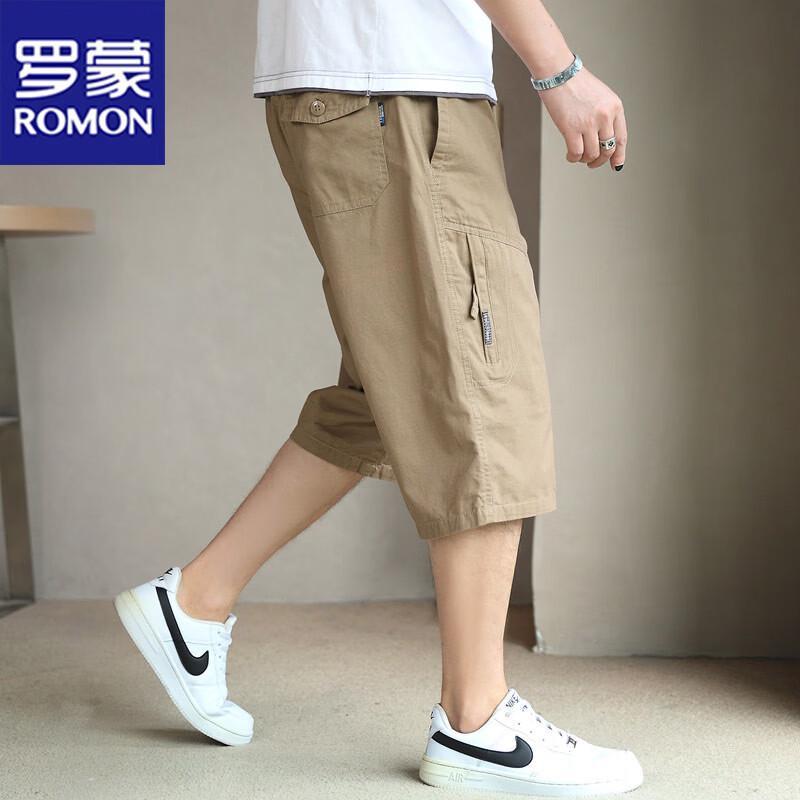 Men s Summer Loose Fit Cotton Capri Cargo Shorts 5XL